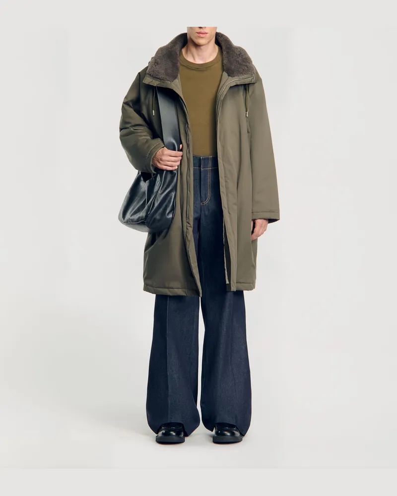 Sandro Parka mit Kapuze Khaki