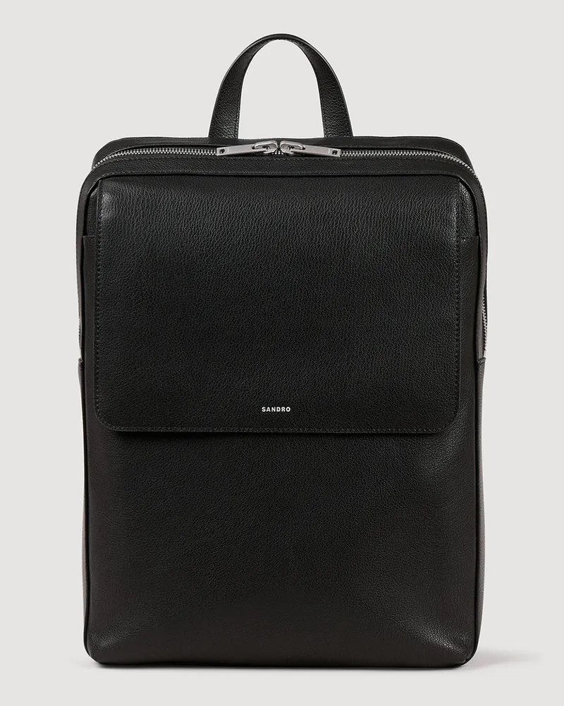 Sandro Rucksack aus recyceltem Leder Schwarz