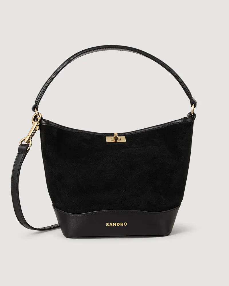 Sandro Mini-Tasche Tango aus Wildleder Schwarz