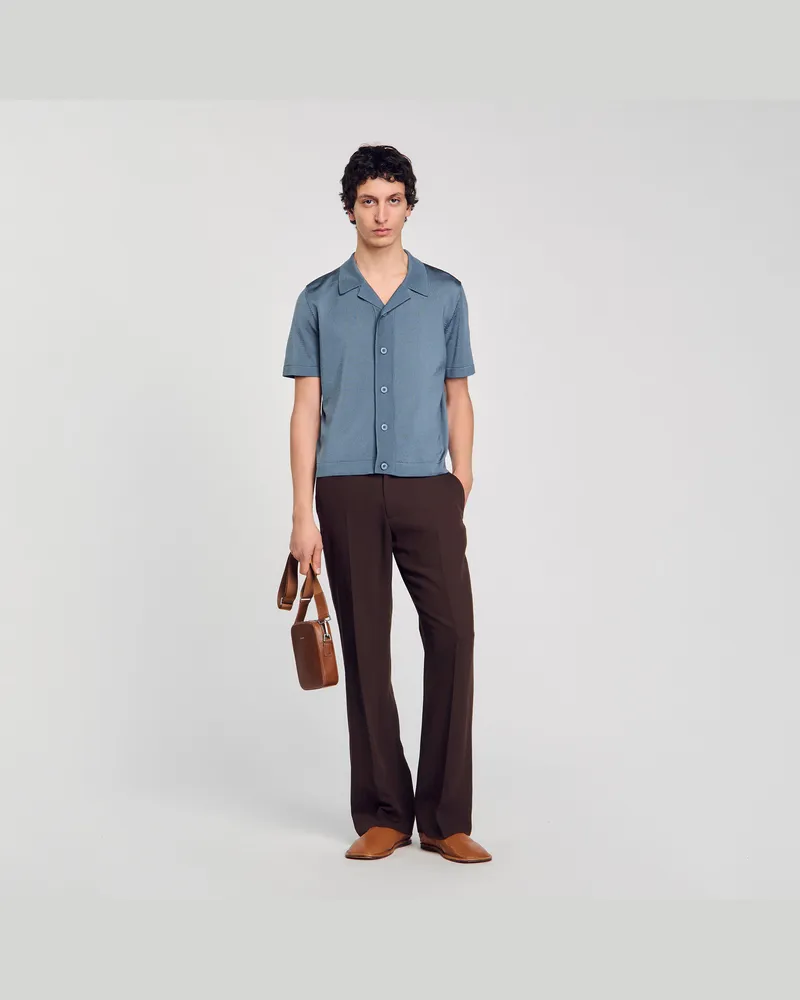 Sandro Hemd mit kurzen Ärmeln Chambray
