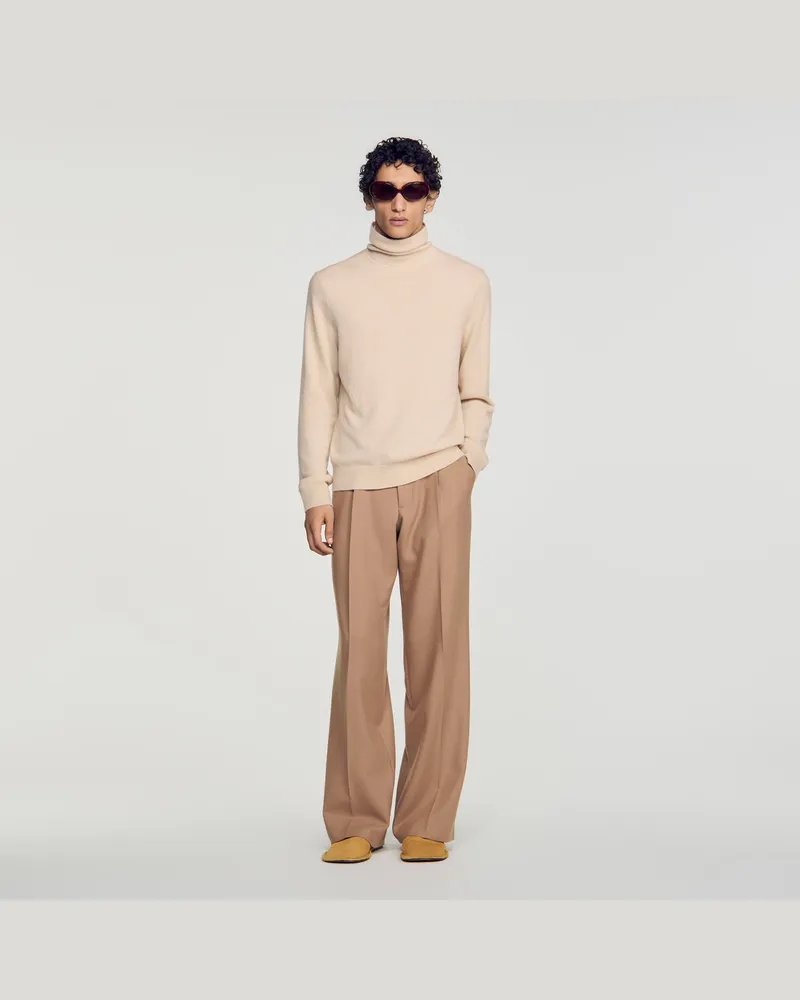 Sandro Rollkragenpullover aus Kaschmir Beige