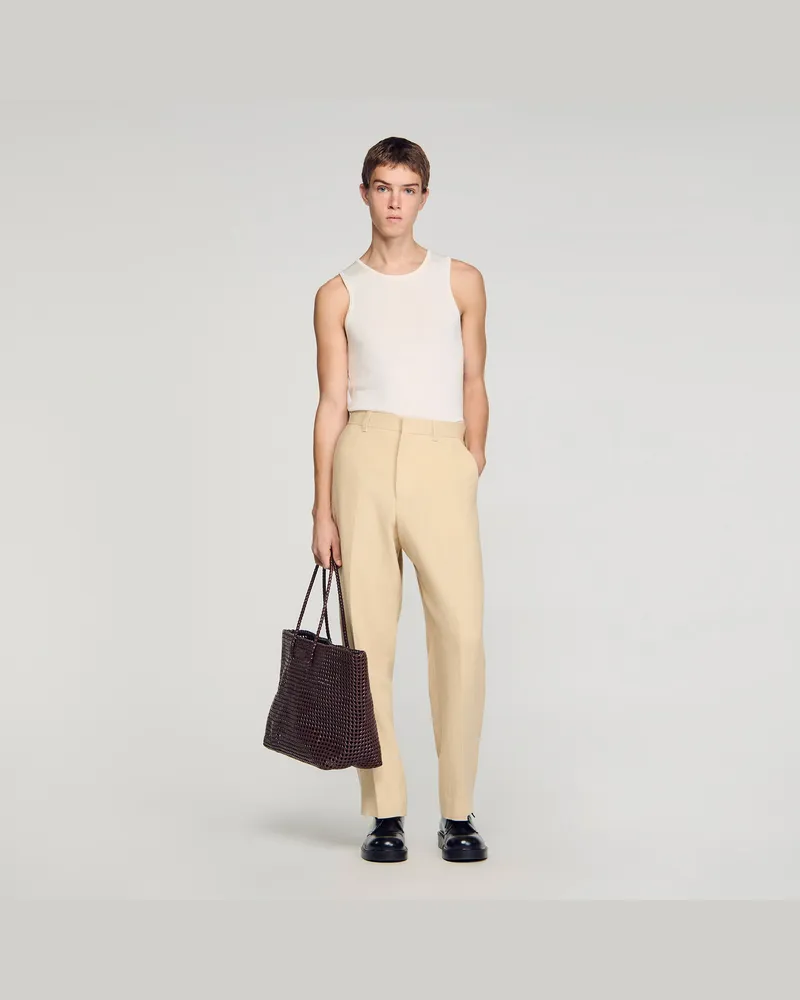 Sandro Oversize-Hose aus Leinen-Mix Butter
