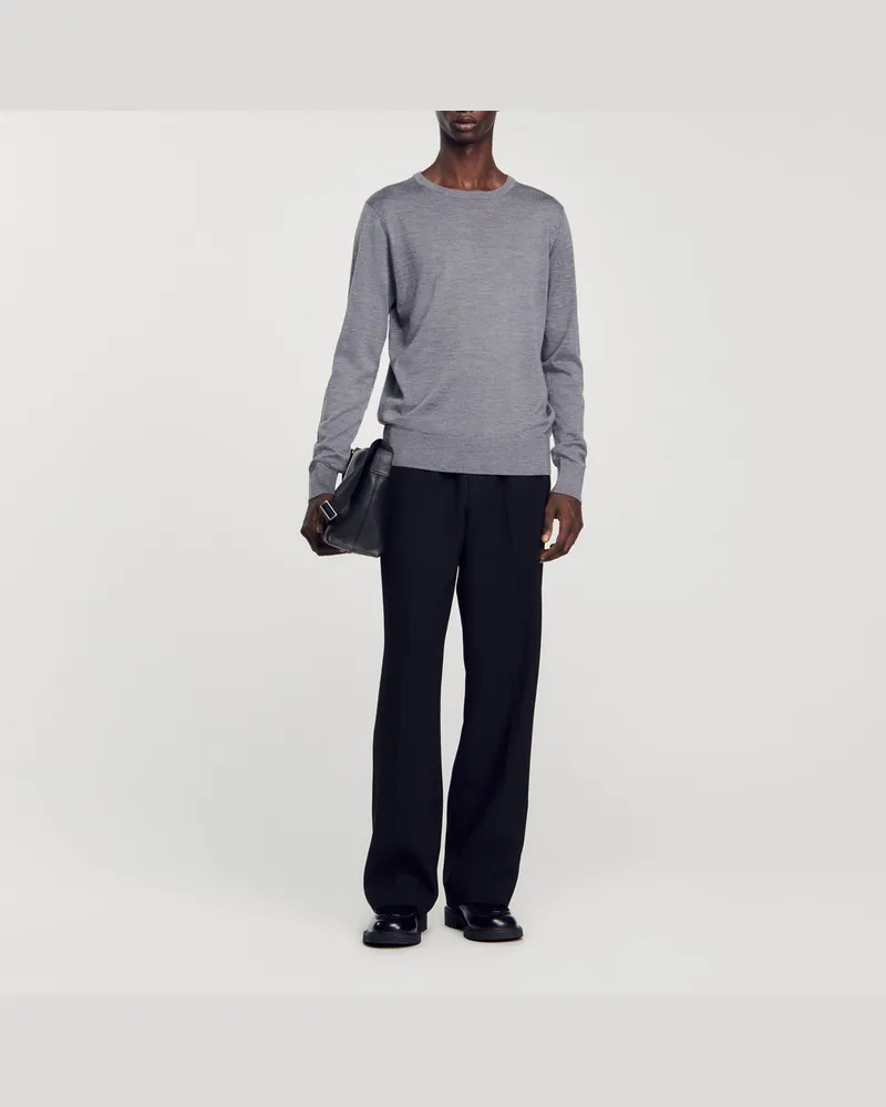 Sandro Feinstrickpullover Grau