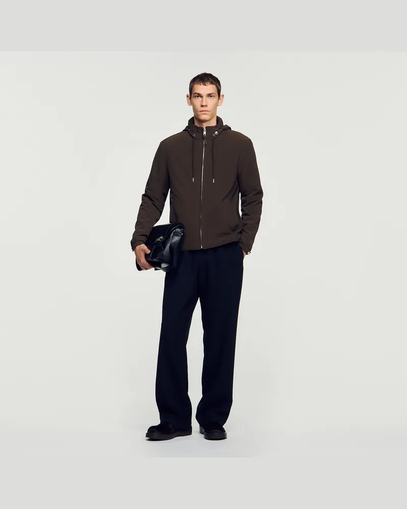Sandro Kapuzenblouson mit Reißverschluss Taupe