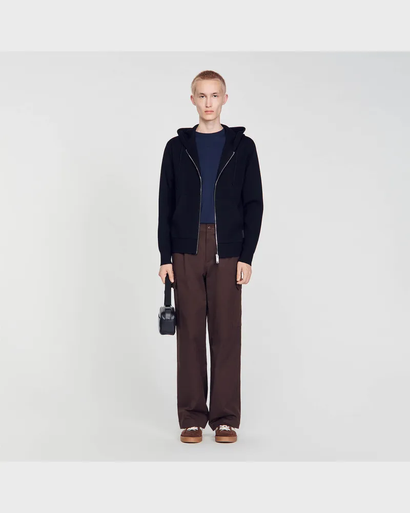 Sandro Kapuzen-Sweatshirt Schwarz