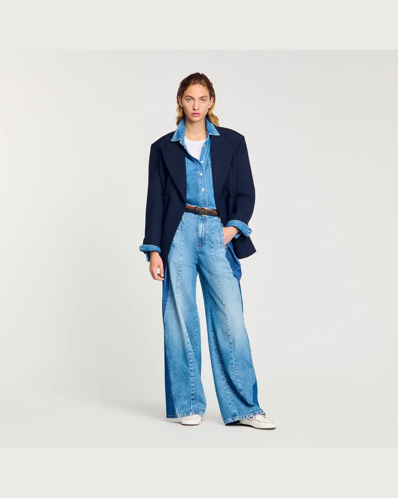 Sandro Jeans mit kontrastierenden Einsätzen Jeansblau