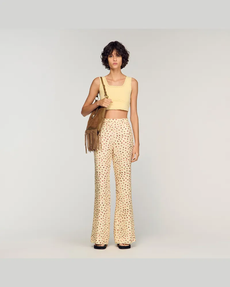 Sandro Hose mit Blumendruckmuster Beurre