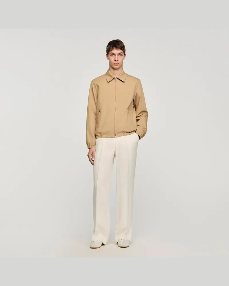 Sandro Baumwolljacke mit Reißverschluss Sand