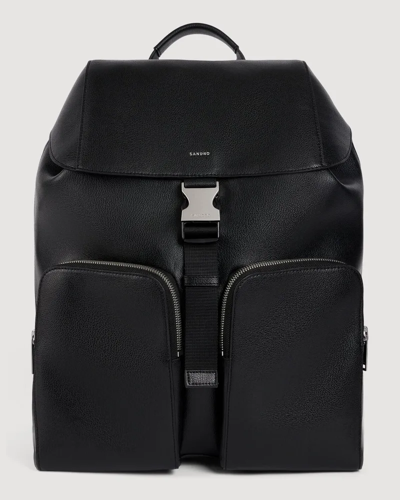 Sandro Rucksack aus rekonstituiertes Leder Schwarz
