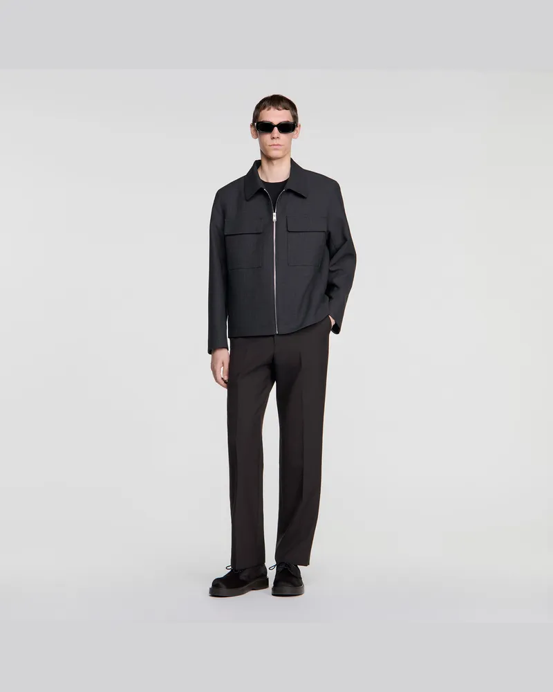 Sandro Gerader Blouson mit Reißverschluss Grau