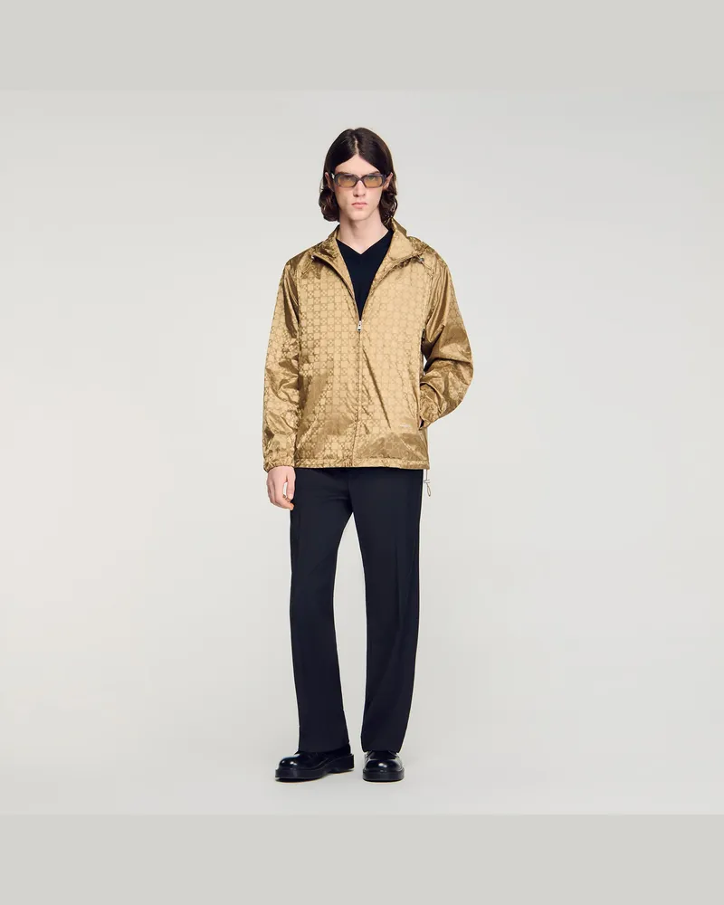 Sandro Nylon-Blouson mit „Square Cross Beige