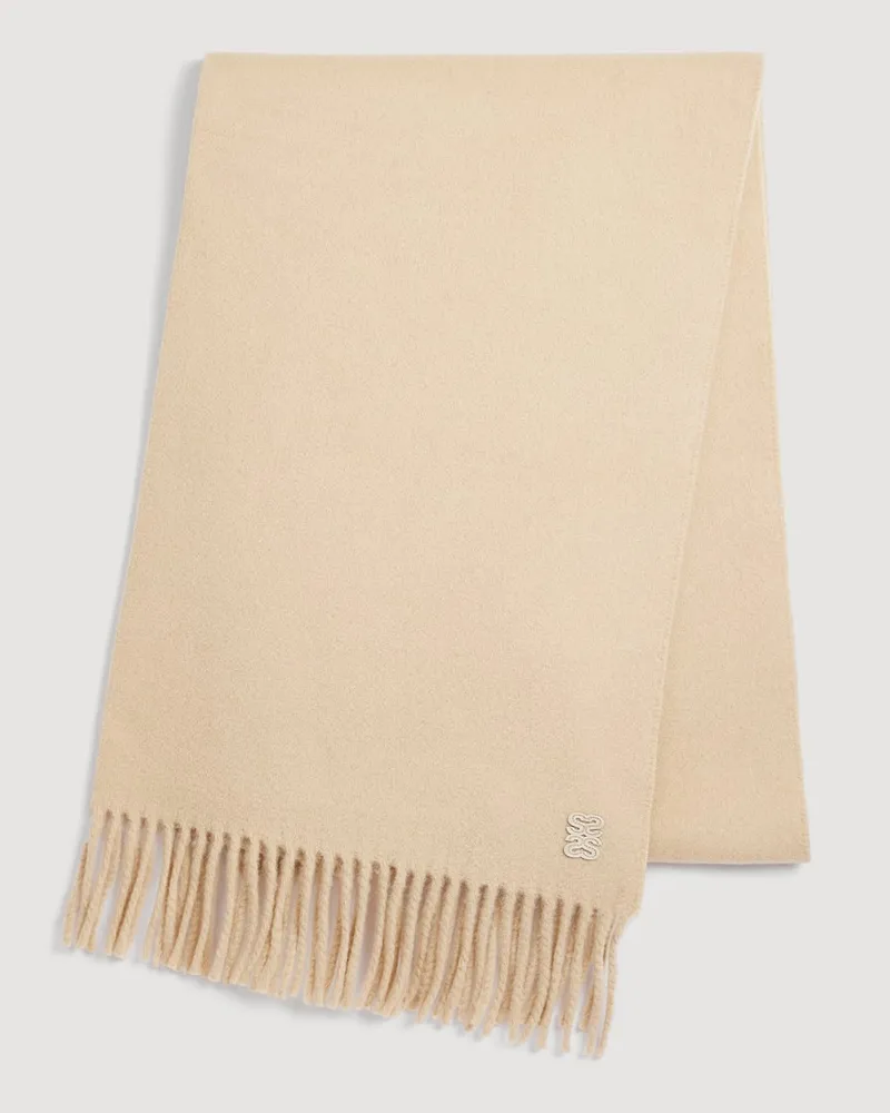 Sandro Schal aus Wolle mit Fransen Beige