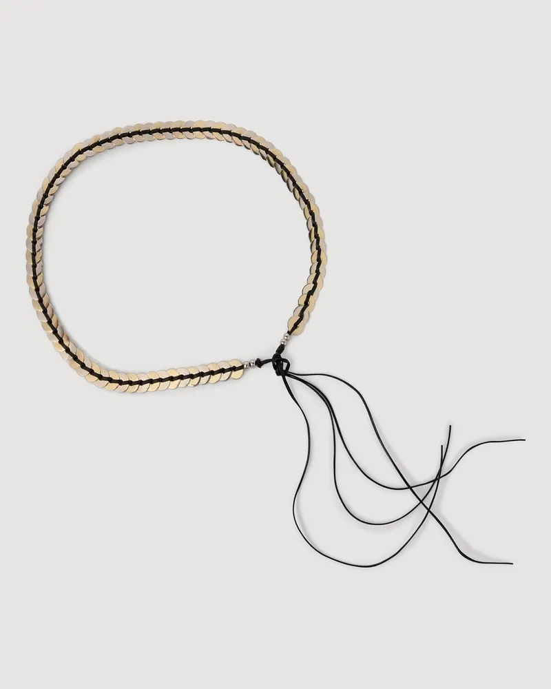 Sandro Schmuckgürtel mit Lederband Silber
