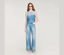 Gerade Jeans mit Strassbesatz