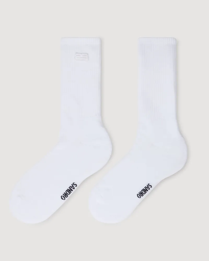 Sandro Bestickte Socken Weiß