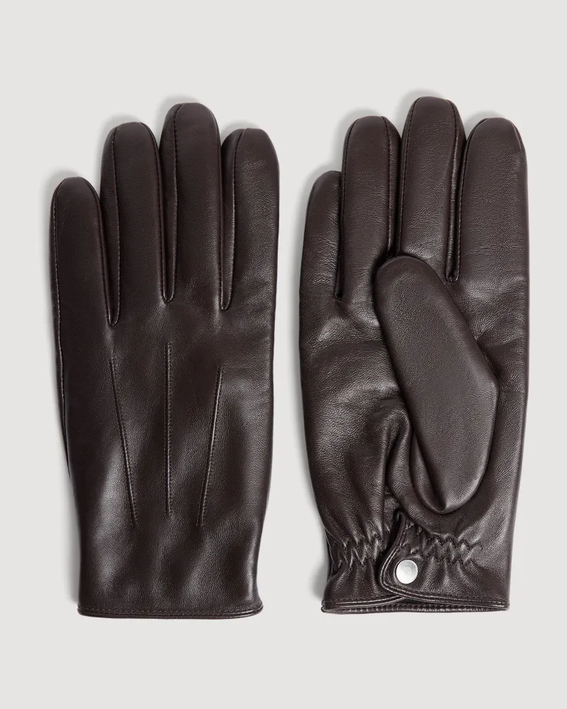 Sandro Lederhandschuhe Dunkel-braun