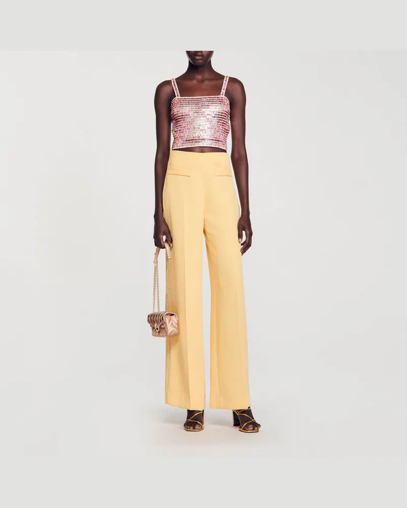Sandro Bundfaltenhose Jaune