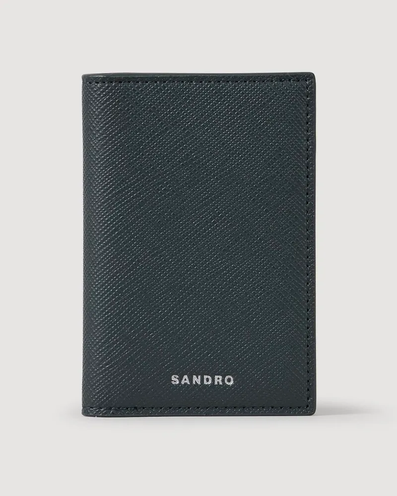 Sandro Brieftasche aus rekonstituiertes Leder Acier