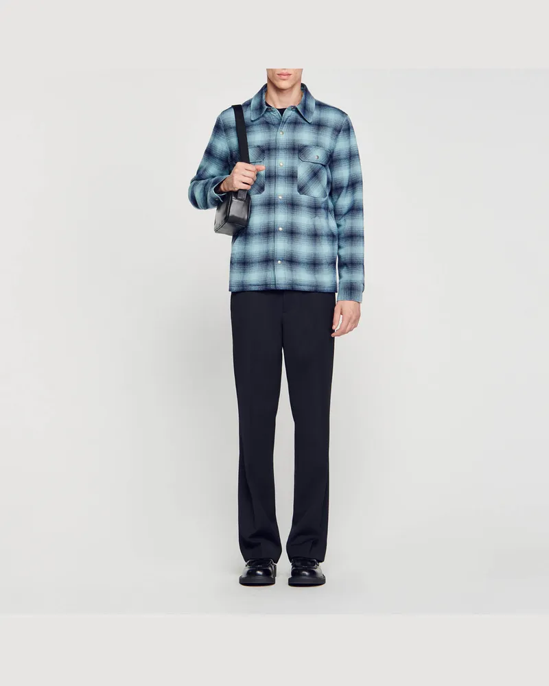 Sandro Karierte Jacke Blau