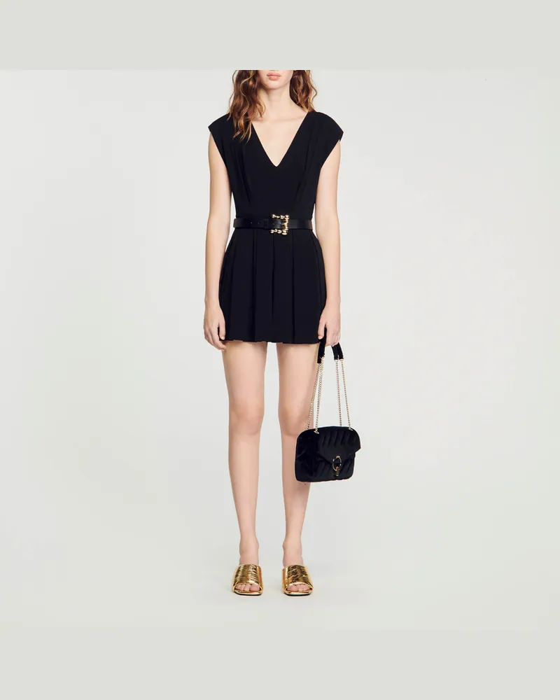 Sandro Kombishorts mit Falten Schwarz