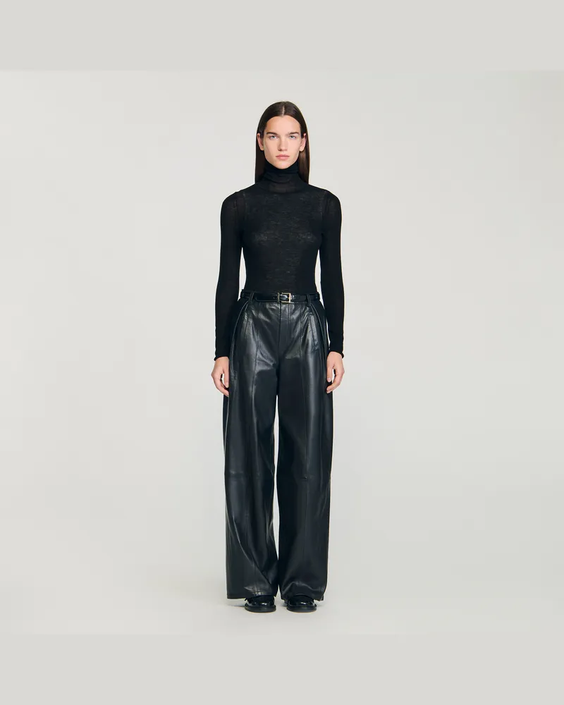 Sandro Rollkragenpullover 2 in 1 Schwarz