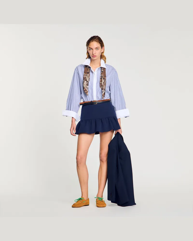 Sandro Shorts mit Volant Marine