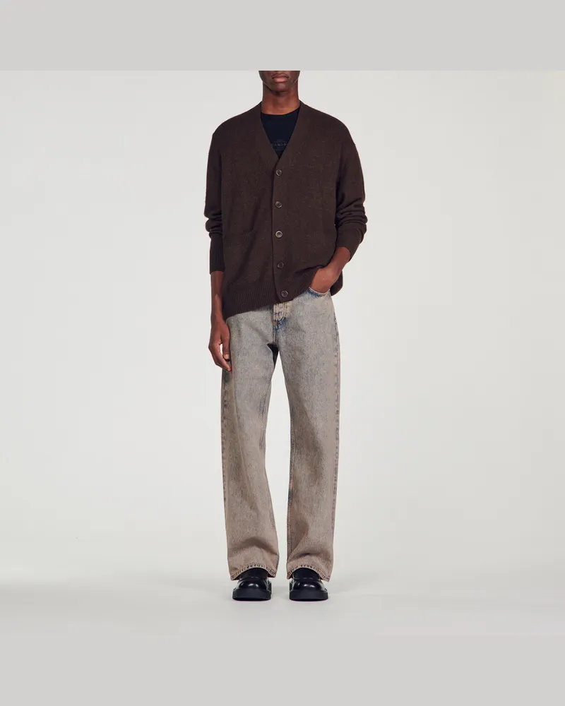 Sandro Cardigan aus Yakwolle Dunkel-braun