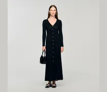 Langes Strickkleid mit Ziermuster