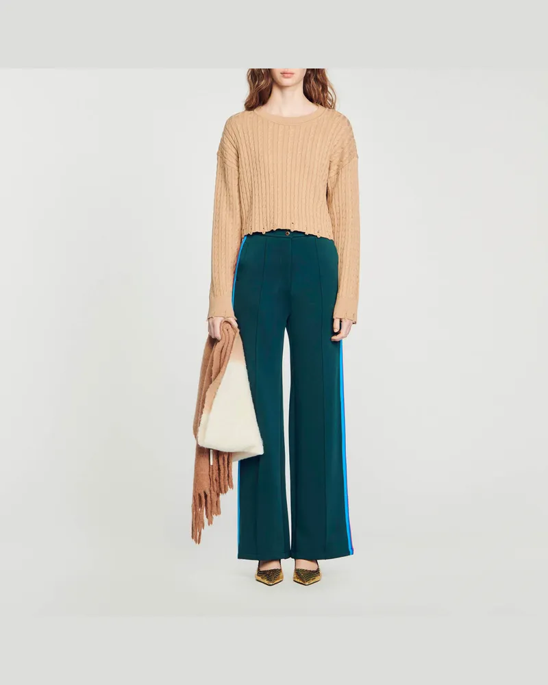 Sandro Kurzer Oversize-Pullover Beige
