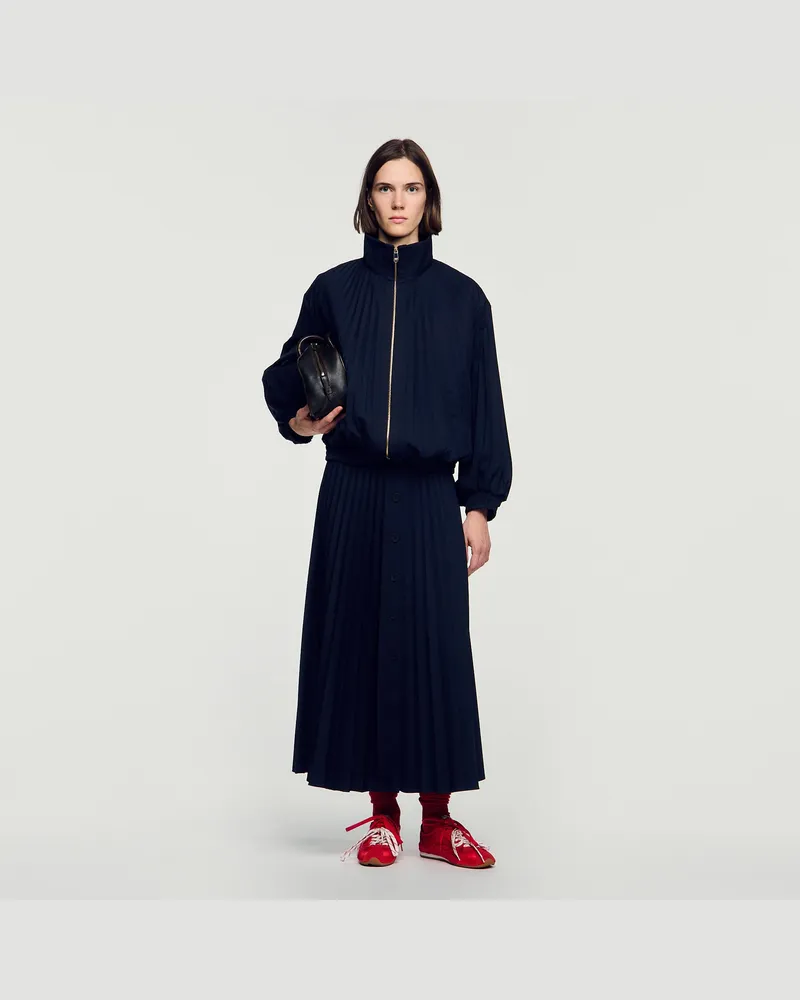 Sandro Plissierter Blouson Marine