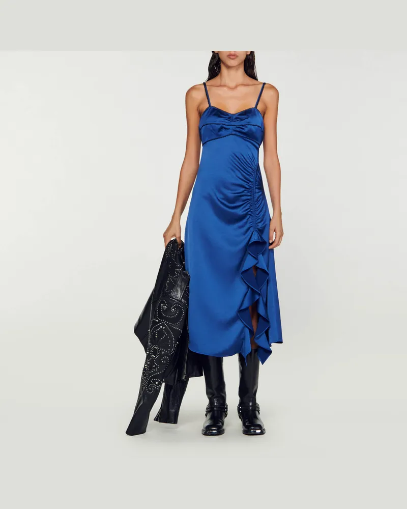 Sandro Trägerkleid Petrol-blau