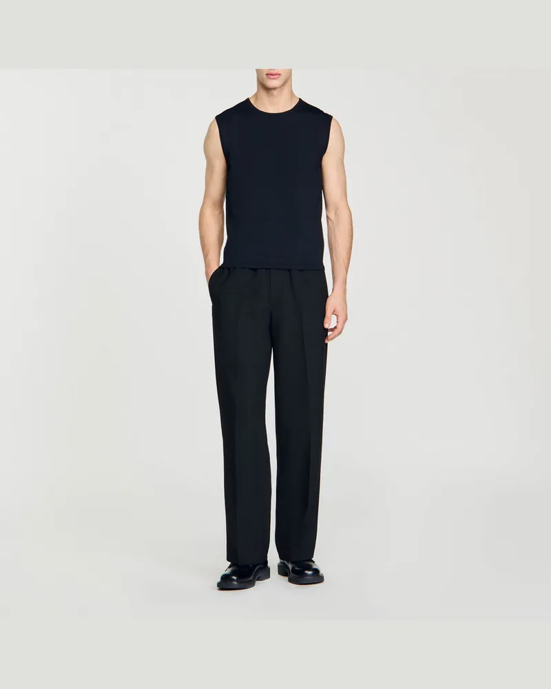 Sandro Tanktop aus Feinstrick Schwarz