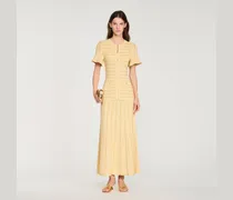 Langes Strickkleid mit Strassbesatz
