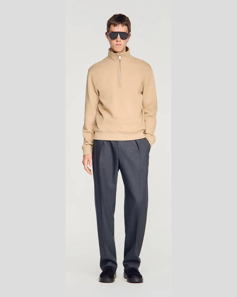 Sandro Sweatshirt aus Baumwolle Cappucino