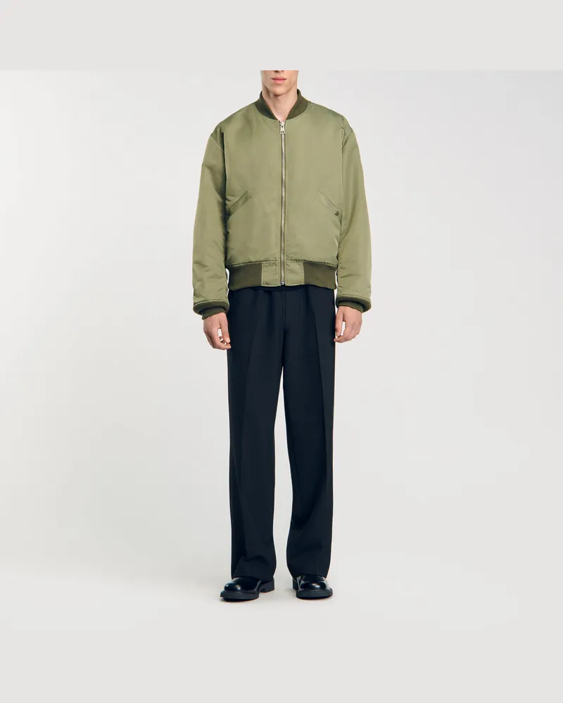 Sandro Bomberjacke mit Reißverschluss Khaki