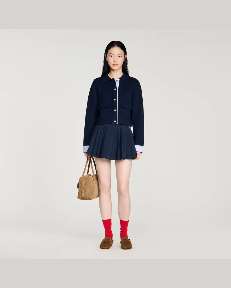 Sandro Cardigan aus Wolle Marine