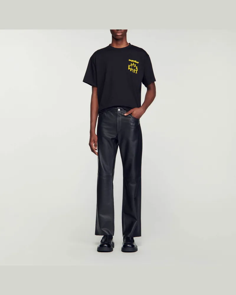 Sandro T-Shirt Together Schwarz
