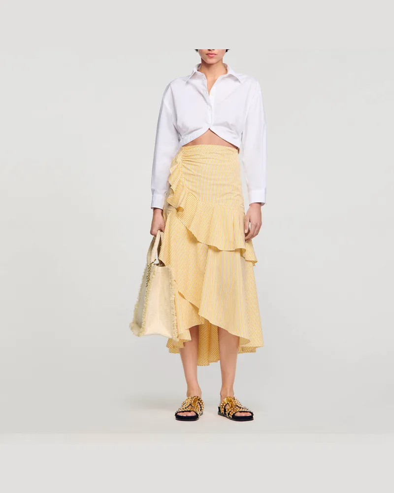 Sandro Kurzes Hemd mit gedrehter Optik Weiß