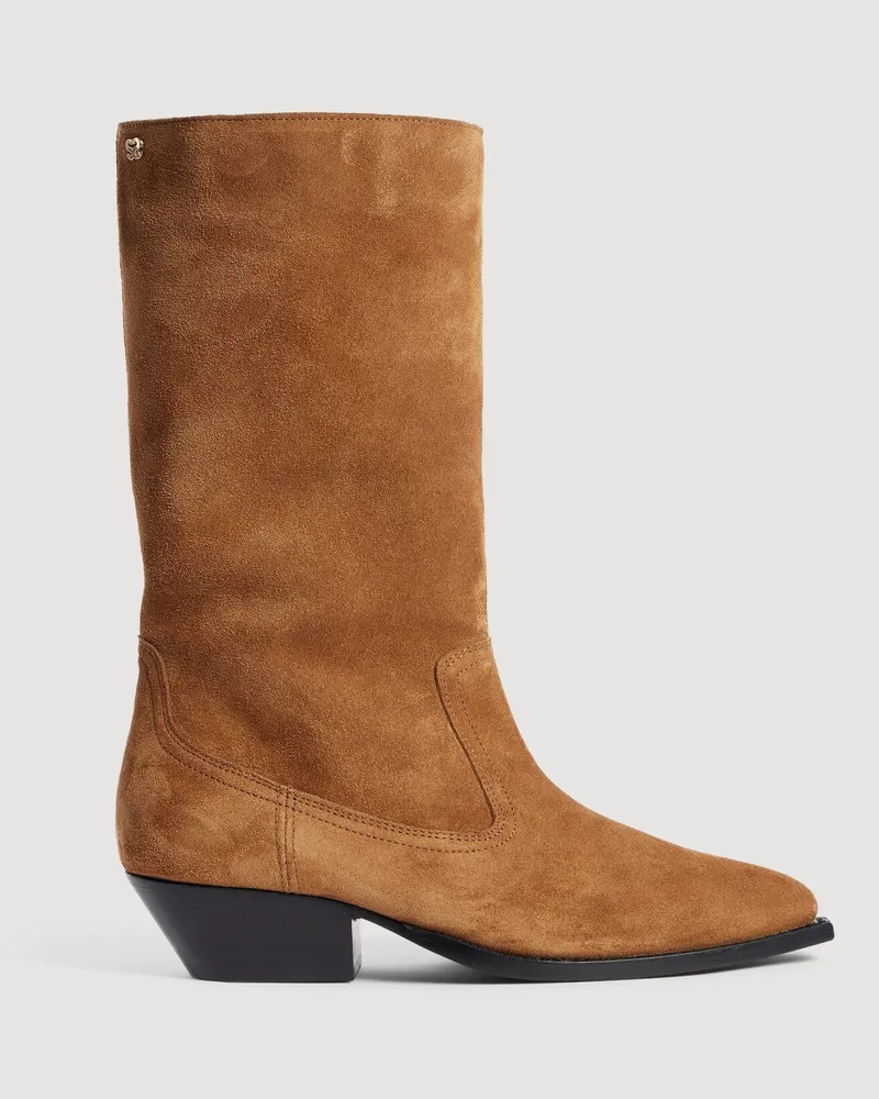 Sandro Stiefel aus Veloursleder Braun