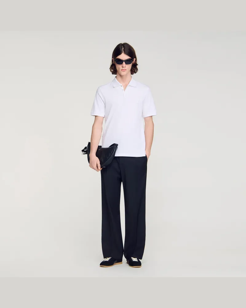 Sandro Poloshirt mit Logo Weiß