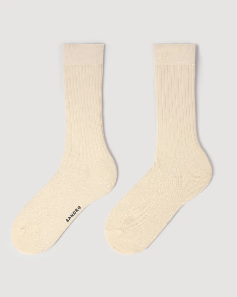 Sandro Feine Seidensocken Ecru