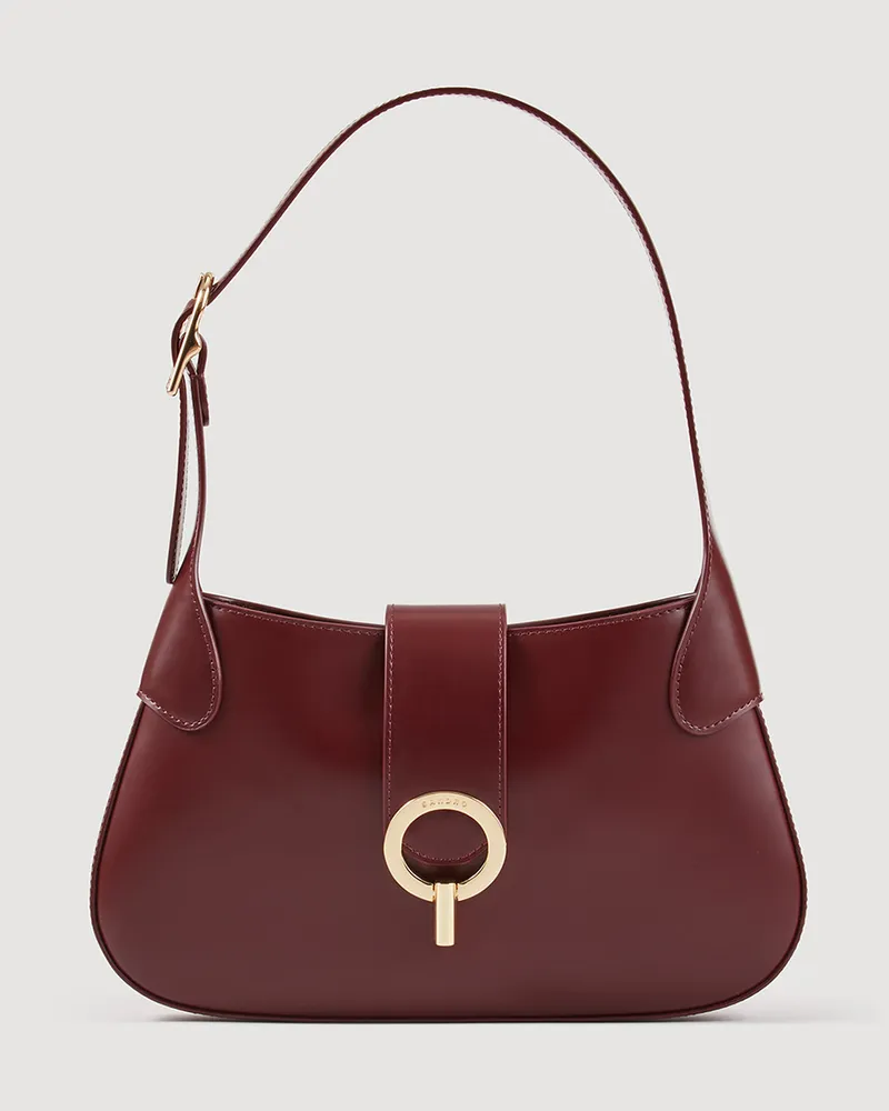 Sandro Janet-Tasche aus zertifiziertem Leder Bordeaux