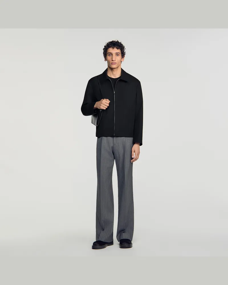 Sandro Minimal-Blouson mit Reißverschluss Schwarz