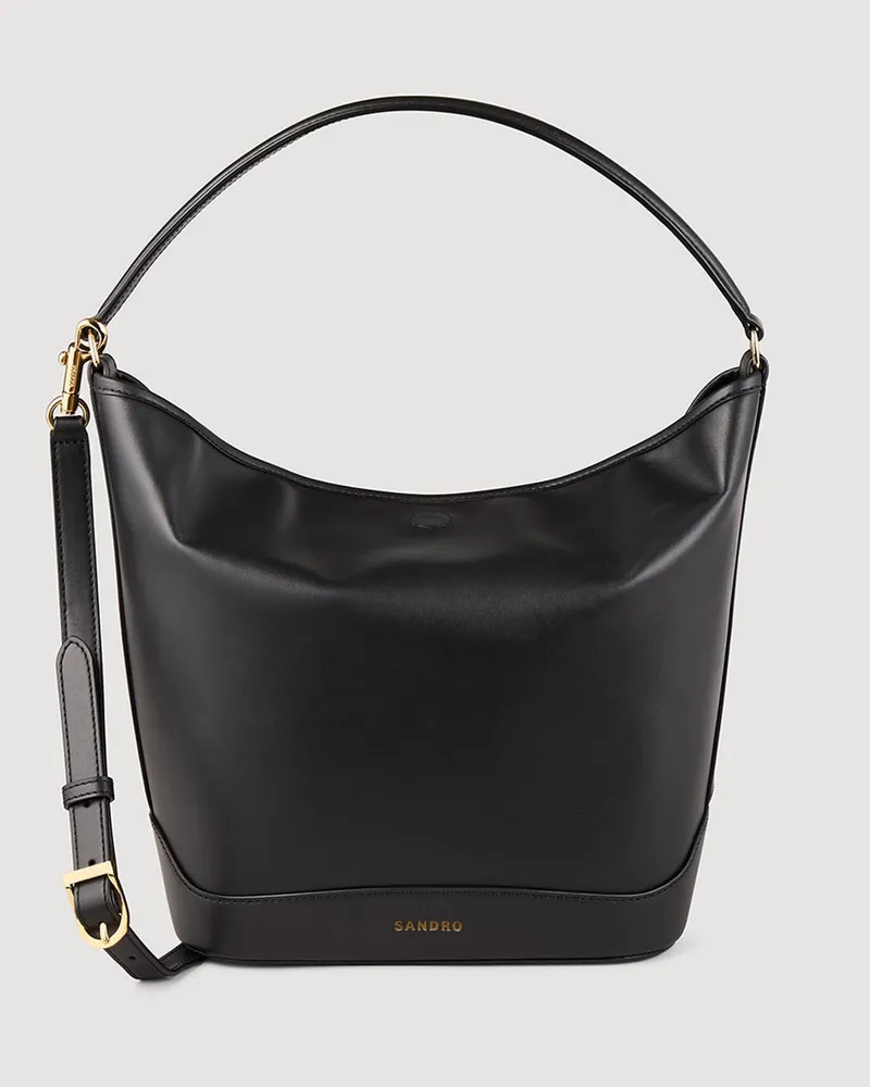 Sandro Beuteltasche aus Leder TANGOSO Schwarz