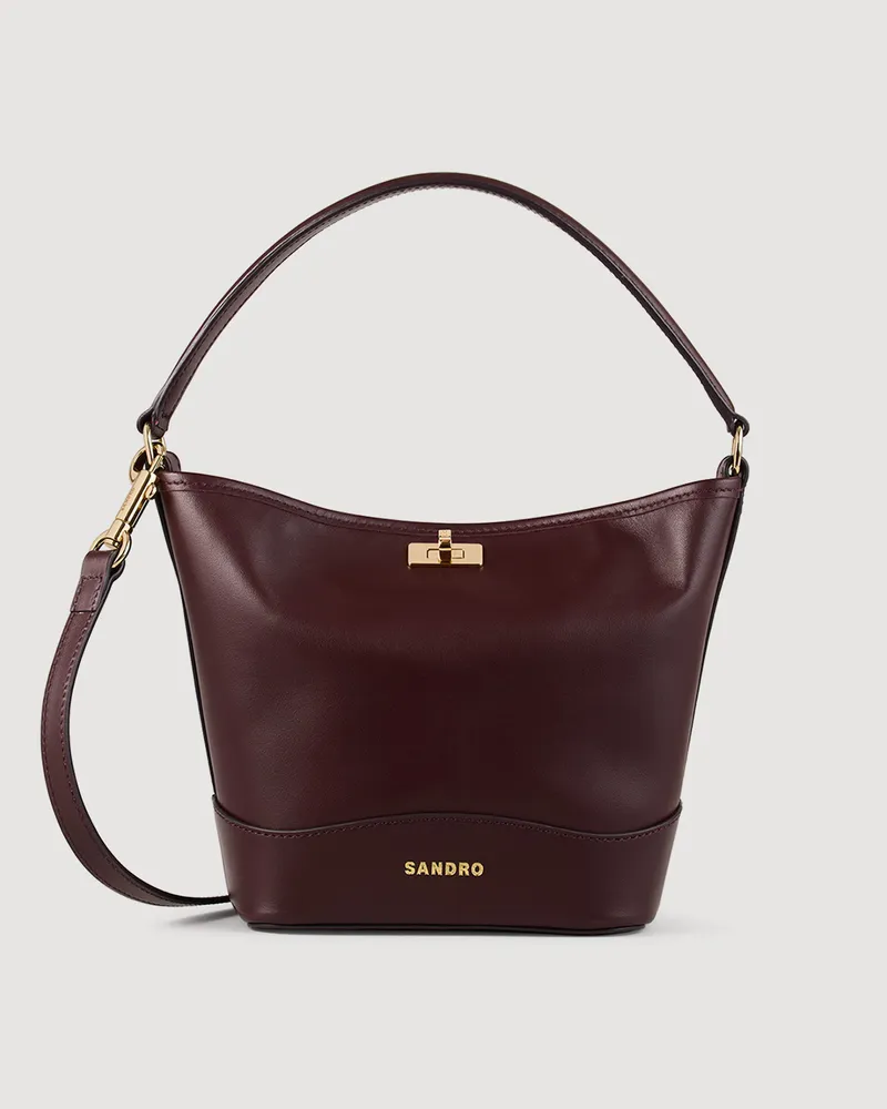 Sandro Ledertasche Mini Tangoso Bordeaux