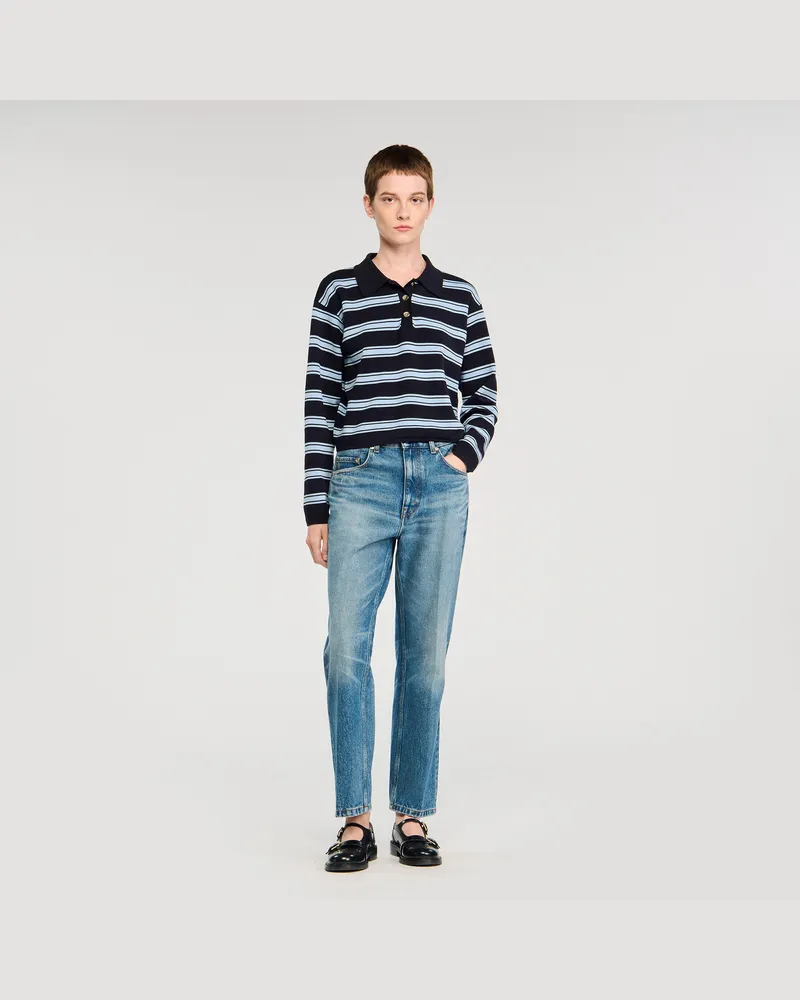 Sandro Pullover mit Streifenmuster Marine