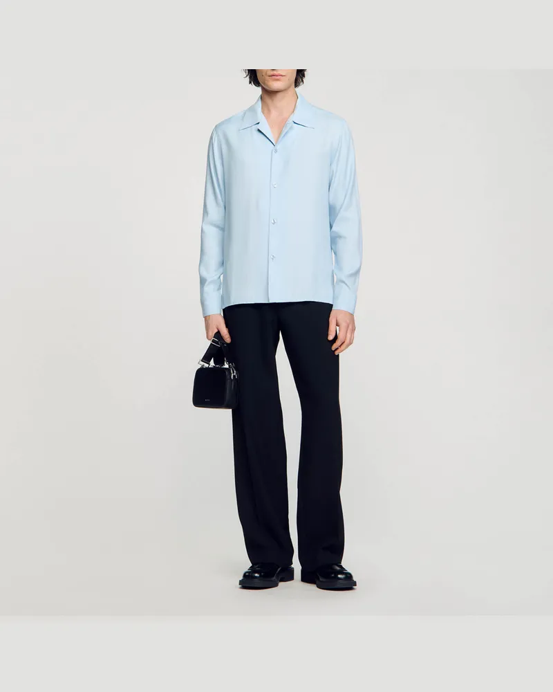 Sandro Fließendes Hemd Hell-blau