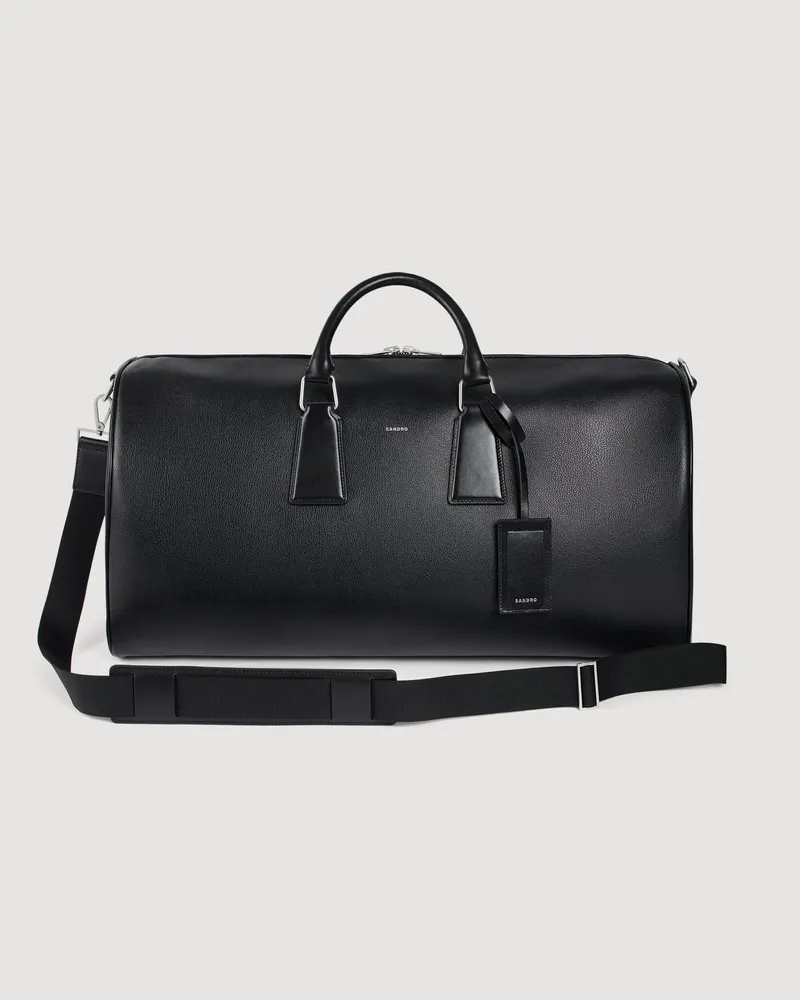 Sandro Wochenendtasche aus Leder Schwarz