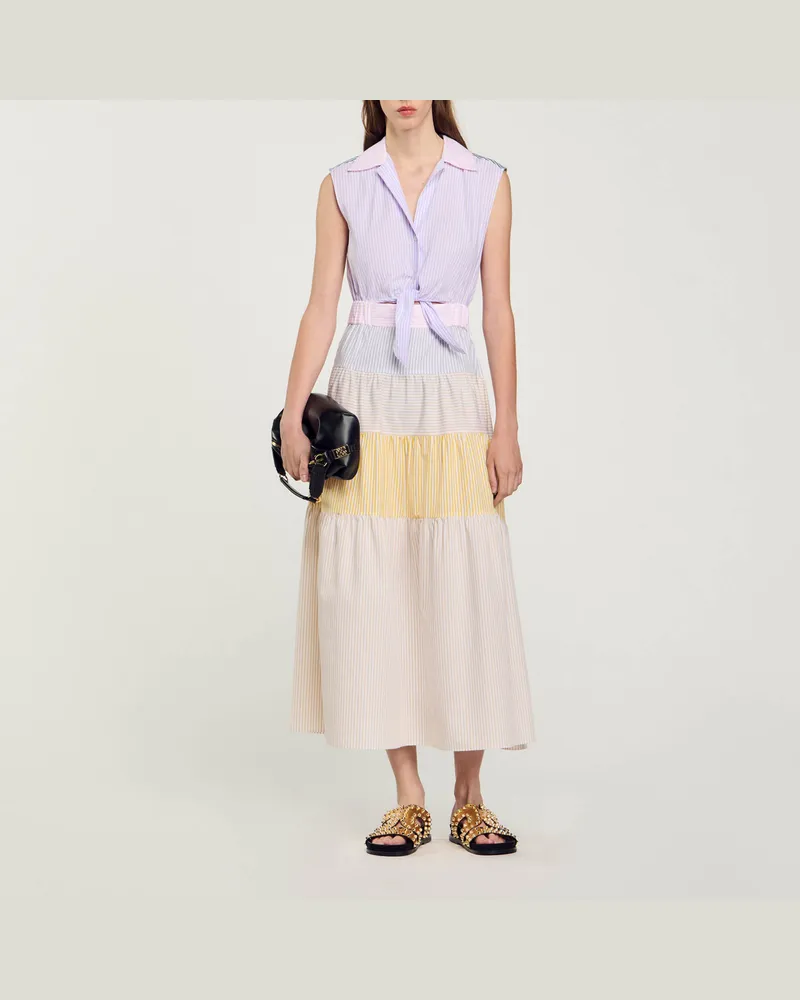 Sandro Langes Patchwork-Kleid Mehrfarbig