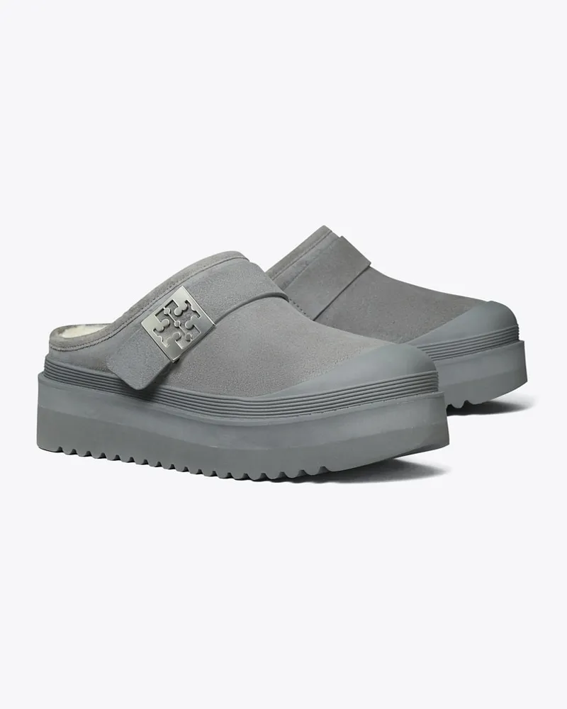 Tory Burch Damen Mellow Plateau-Pantolette Charcoal